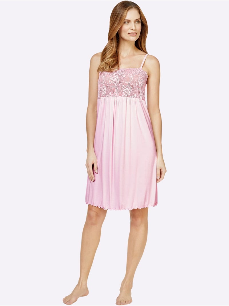 Chemise De Nuit Jersey Fin - Taille Standard - Witt Rose clair - Kiabi