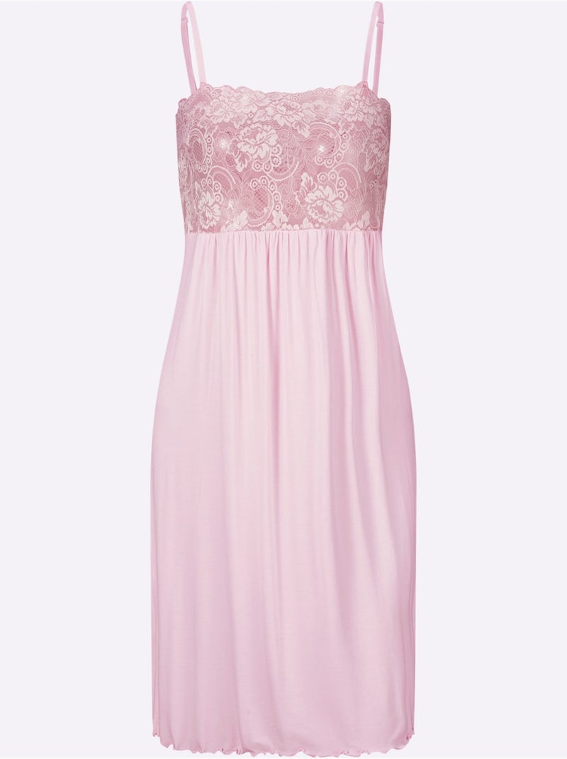 Chemise De Nuit Jersey Fin - Taille Standard - Witt Rose clair - Kiabi