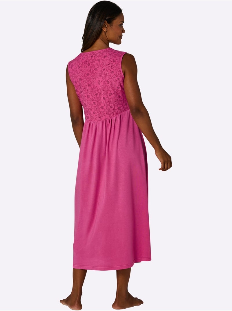 Chemise De Nuit Jersey Fin - Taille Standard - Witt Rose fushia - Kiabi