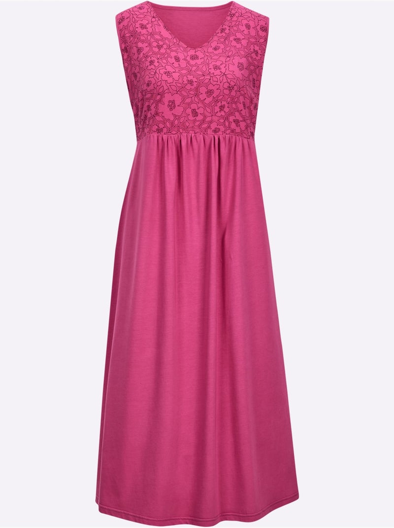 Chemise De Nuit Jersey Fin - Taille Standard - Witt Rose fushia - Kiabi