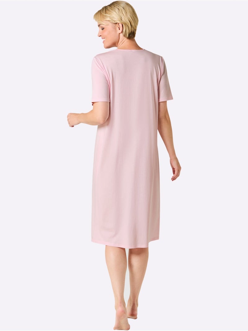 Chemise De Nuit Jersey Fin - Taille Standard - Witt Rose - Kiabi