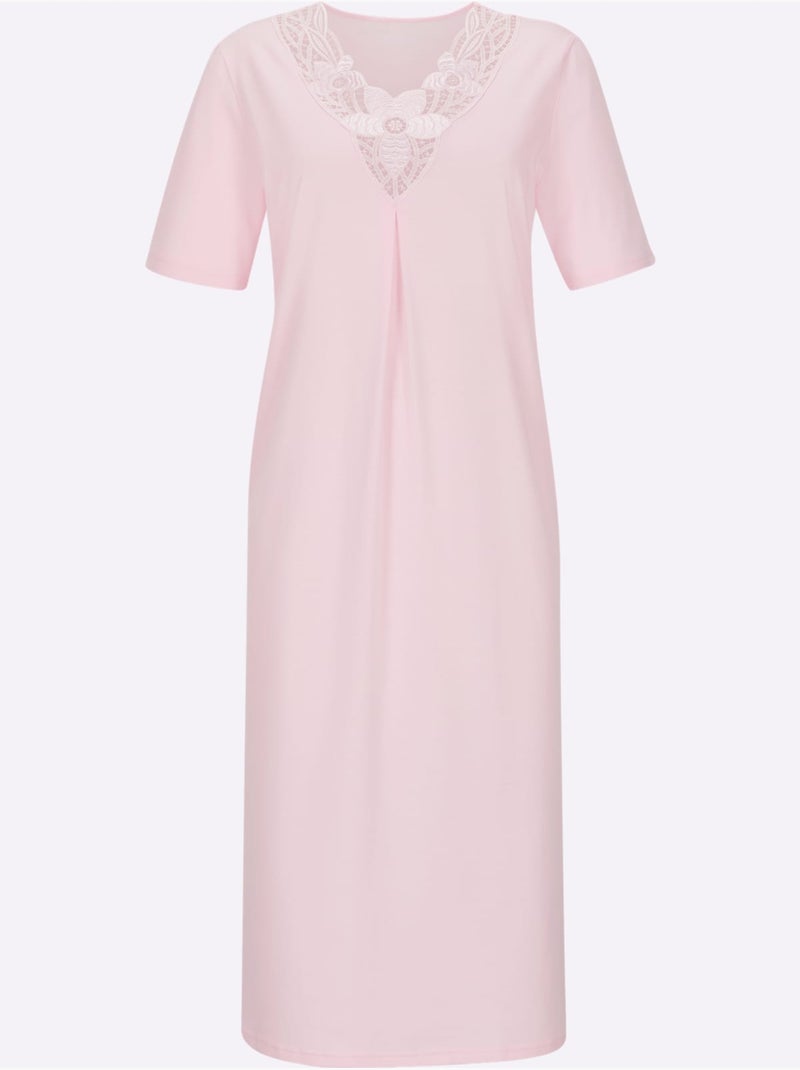 Chemise De Nuit Jersey Fin - Taille Standard - Witt Rose - Kiabi