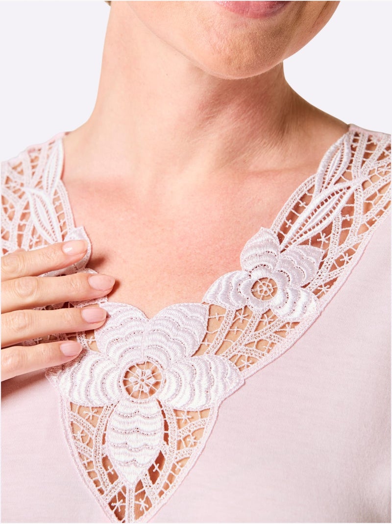 Chemise De Nuit Jersey Fin - Taille Standard - Witt Rose - Kiabi