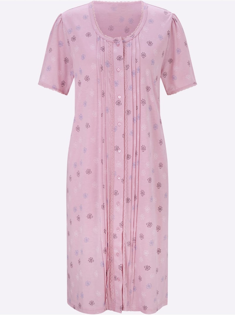 Chemise De Nuit Jersey Fin - Taille Standard - Witt Rose - Kiabi
