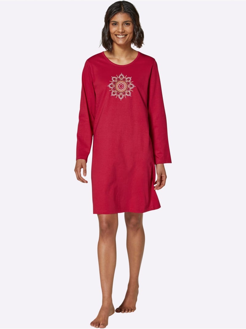 Chemise de nuit jersey fin - taille standard - witt Rouge - Kiabi