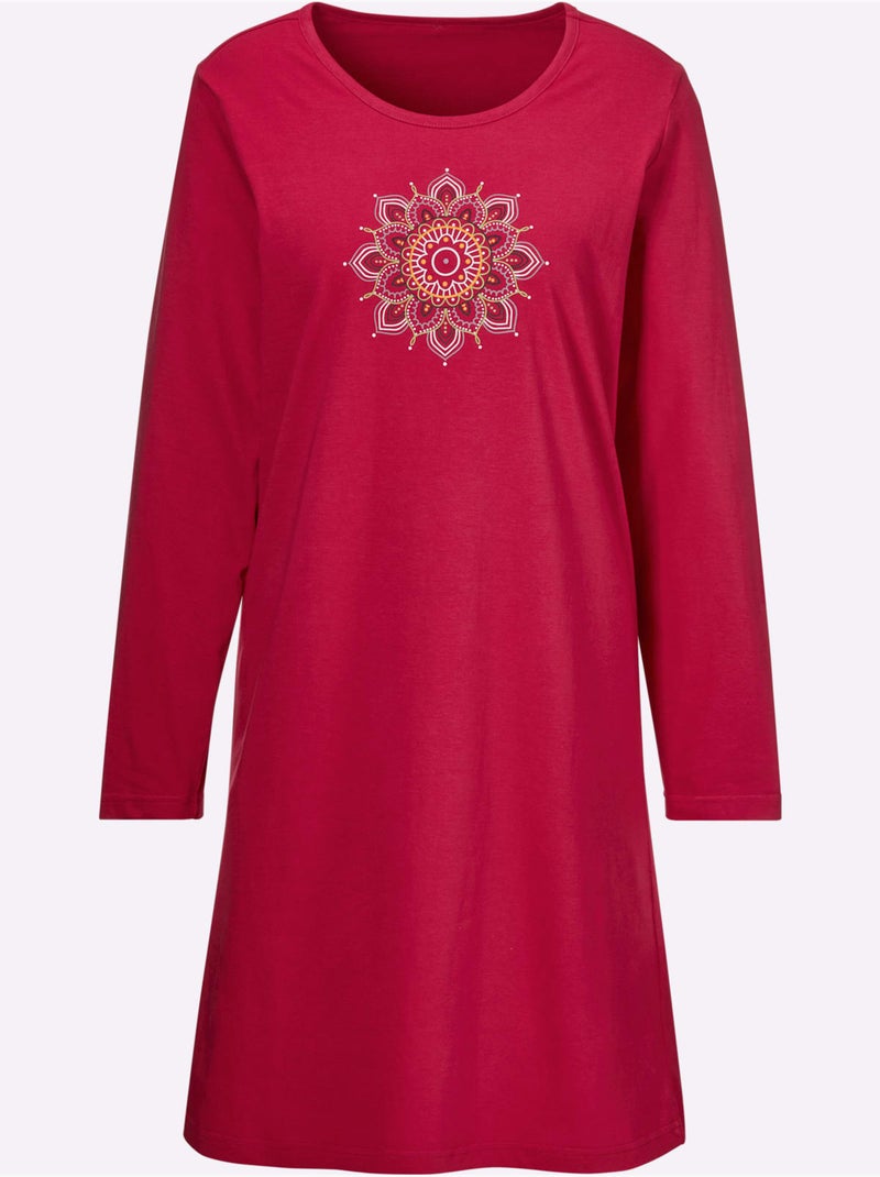 Chemise de nuit jersey fin - taille standard - witt Rouge - Kiabi