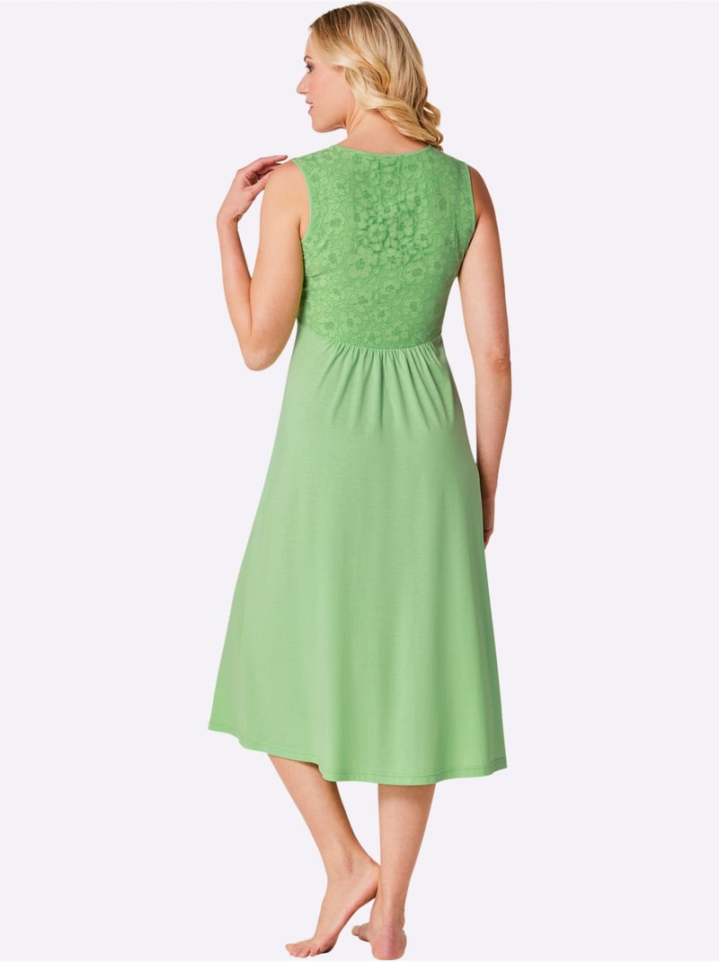 Chemise De Nuit Jersey Fin - Taille Standard - Witt Vert - Kiabi
