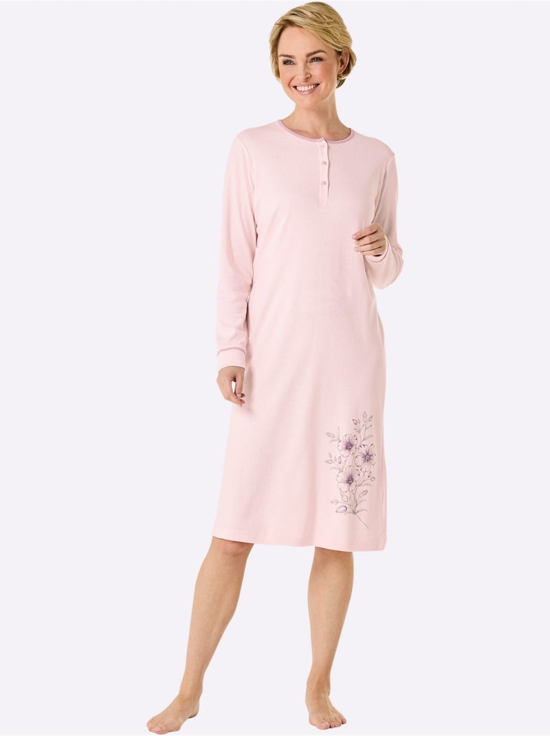 Chemise De Nuit Jersey Moelleux - Taille Standard - Witt Rose clair - Kiabi