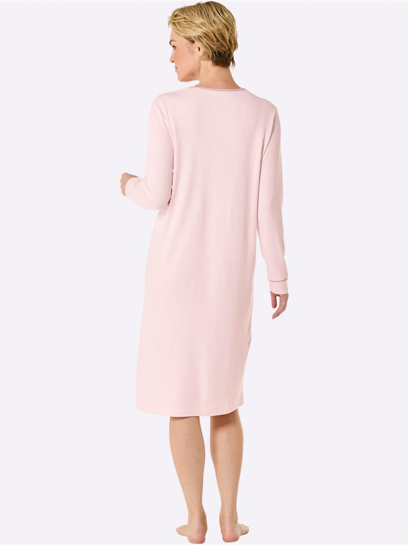 Chemise De Nuit Jersey Moelleux - Taille Standard - Witt Rose clair - Kiabi