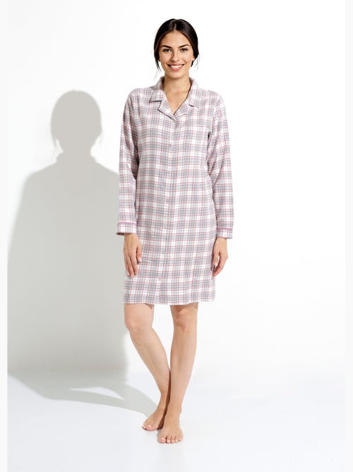 Chemise de nuit liquette chaude flanelle - Afibel - Kiabi