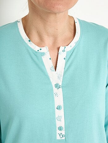 Chemise de nuit liquette longue boutonnée - Afibel