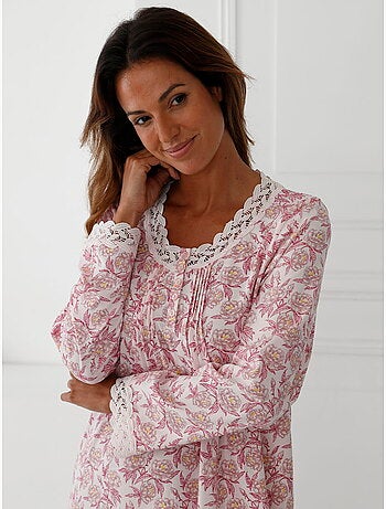 Chemise de nuit longue avec macramé - DAXON