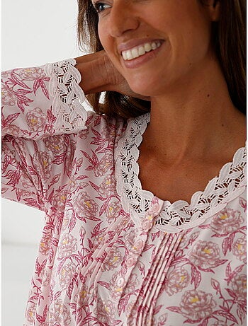 Chemise de nuit longue avec macramé