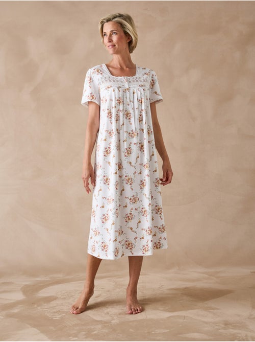 Chemise de nuit longue brodée - DAXON - Kiabi
