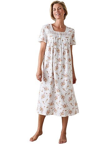 Chemise de nuit longue brodée