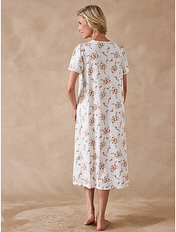 Chemise de nuit longue brodée