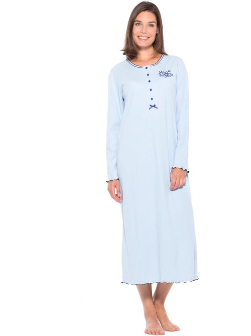 Chemise de nuit longue coton - DAXON - Kiabi Chemise de nuit longue coton - DAXON - Kiabi
