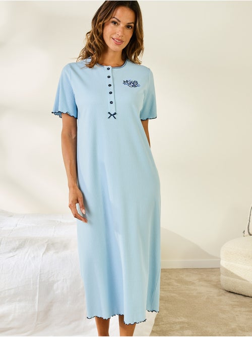Chemise de nuit longue coton - daxon - Kiabi