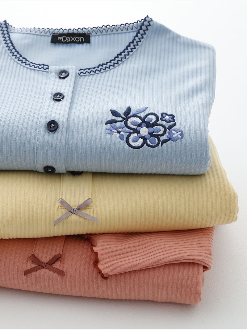 Chemise de nuit longue coton - DAXON Corail - Kiabi