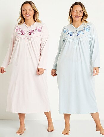 Chemise de nuit longue coton - lot de 2 - Afibel