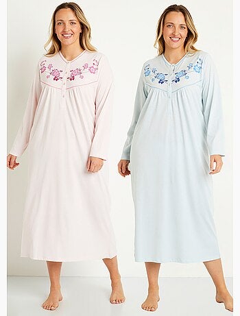 Chemise de nuit longue coton - lot de 2 - Afibel