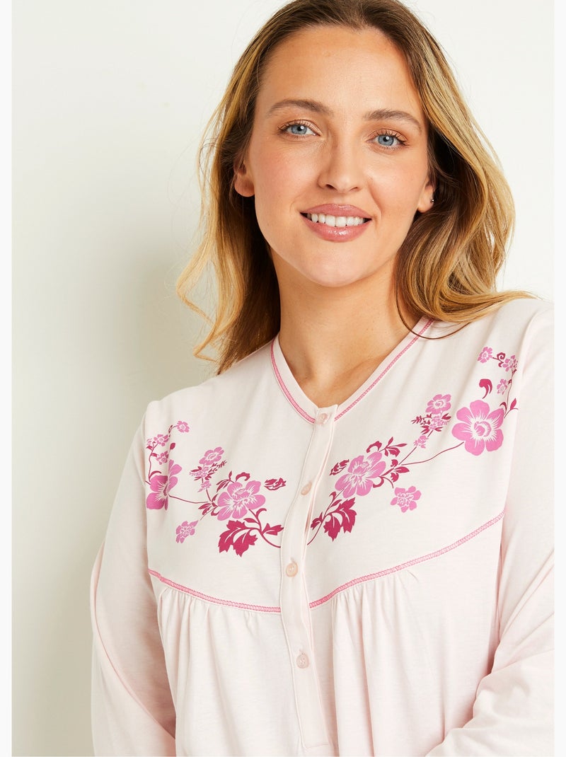 Chemise de nuit longue coton - lot de 2 - Afibel Multicolore - Kiabi