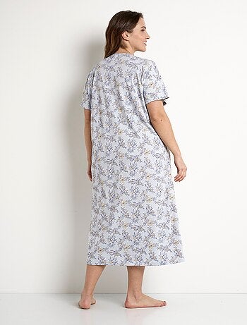 Chemise de nuit longue coton manches courtes - Afibel
