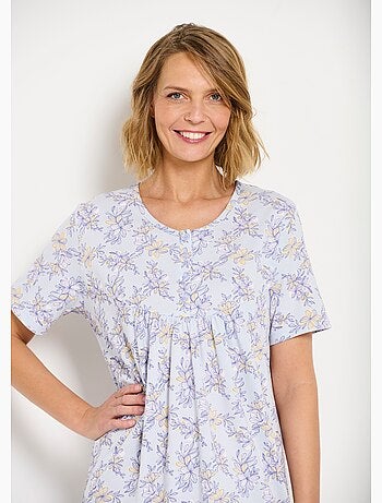 Chemise de nuit longue coton manches courtes - Afibel