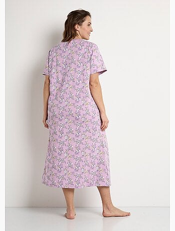 Chemise de nuit longue coton manches courtes - Afibel