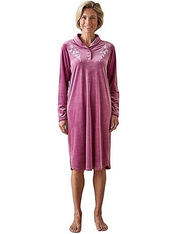 Chemise de nuit longue en velours
