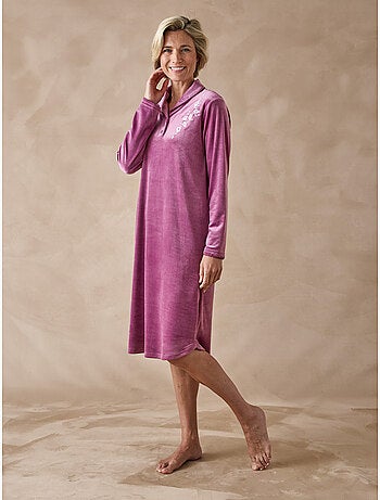 Chemise de nuit longue en velours