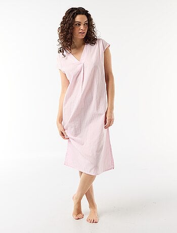 Chemise de nuit longue en voile de coton