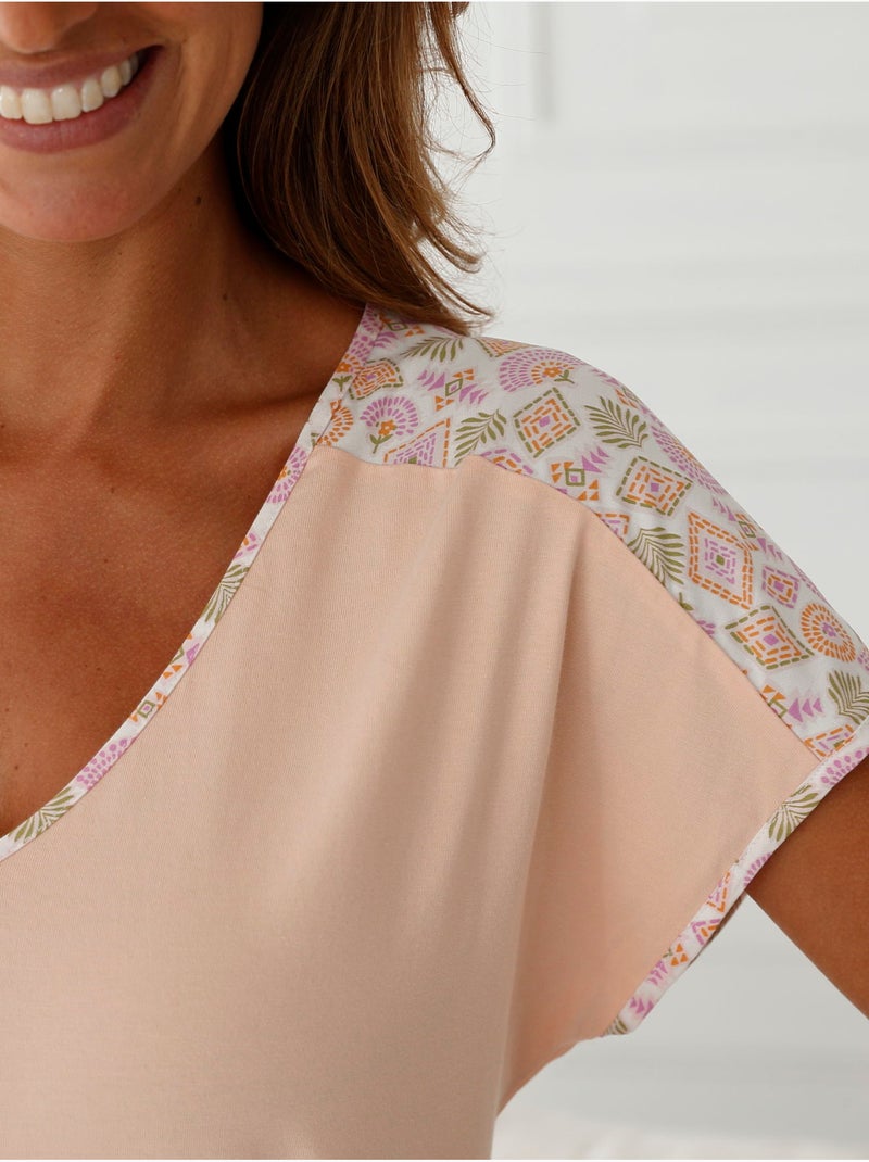 Chemise de nuit longue fluide - DAXON Peche - Kiabi