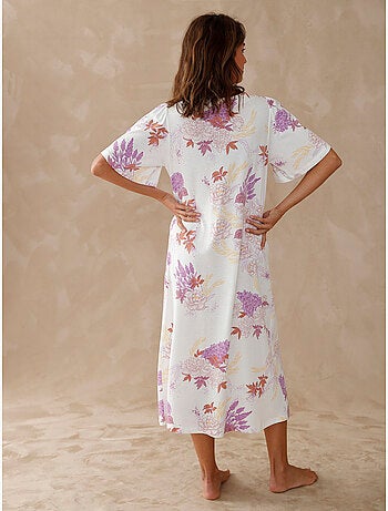 Chemise de nuit longue maille coton