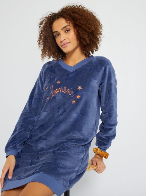 Chemise de nuit maile peluche - Kiabi