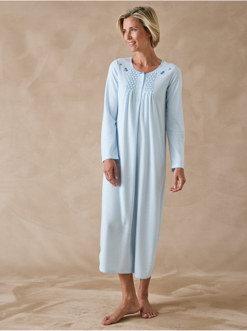 Chemise de nuit maille chaude - daxon Bleu - Kiabi