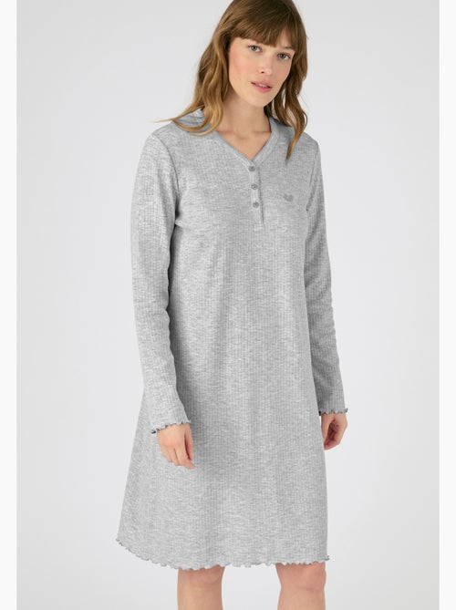 Chemise de nuit maille côtelée - Damart - Kiabi