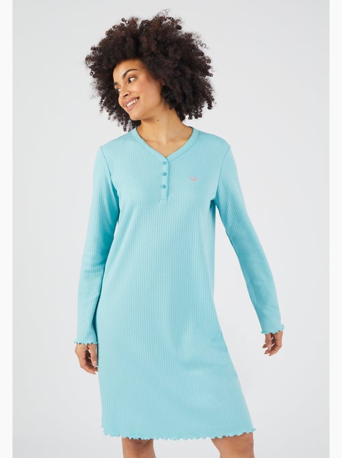 Chemise de nuit maille côtelée - Damart - Kiabi