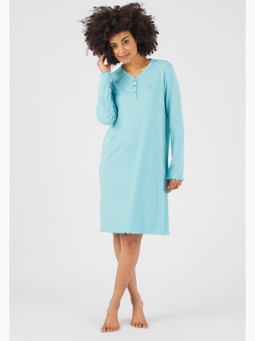 Chemise de nuit maille côtelée - Damart - Kiabi