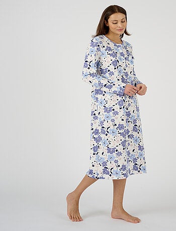 Chemise de nuit maille côtelée, intérieur légèrement gratté - Damart