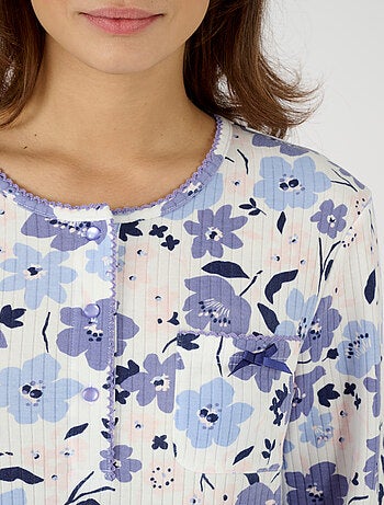 Chemise de nuit maille côtelée, intérieur légèrement gratté - Damart