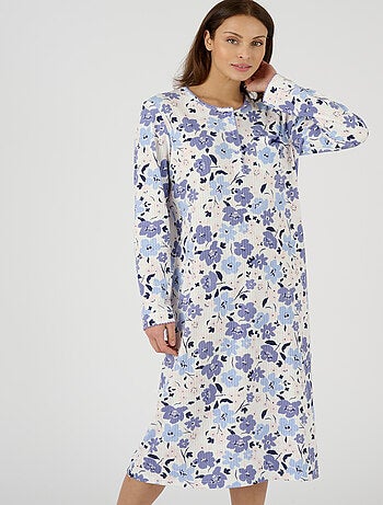 Chemise de nuit maille côtelée, intérieur légèrement gratté - Damart