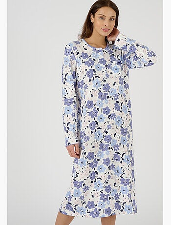 Chemise de nuit maille côtelée, intérieur légèrement gratté - Damart
