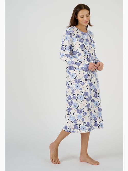 Chemise de nuit maille côtelée, intérieur légèrement gratté - Damart - Kiabi