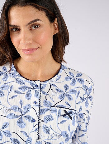 Chemise de nuit maille côtelée, intérieur légèrement gratté - Damart