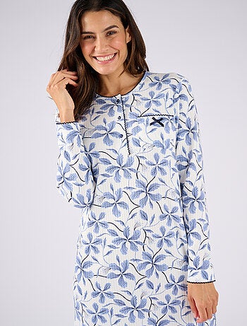 Chemise de nuit maille côtelée, intérieur légèrement gratté - Damart