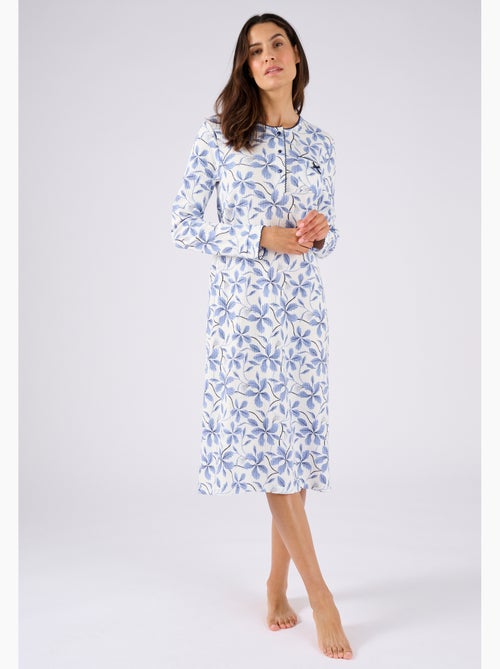Chemise de nuit maille côtelée, intérieur légèrement gratté - Damart - Kiabi