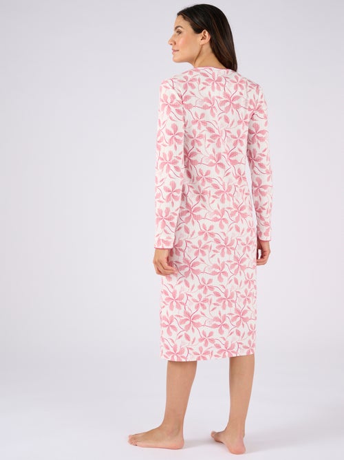 Chemise de nuit maille côtelée, intérieur légèrement gratté - Damart - Kiabi
