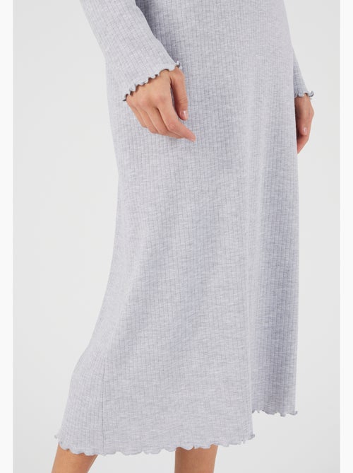Chemise de nuit maille interlock côtelée douce et souple - Damart - Kiabi