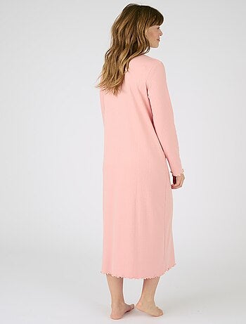 Chemise de nuit maille interlock côtelée douce et souple - Damart